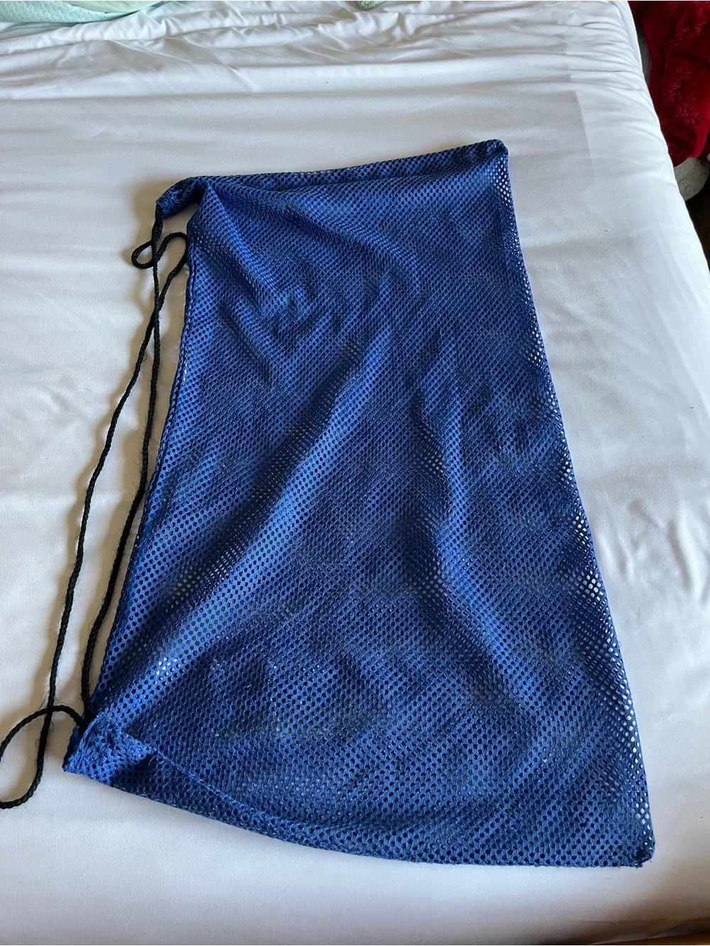 Sporti Blue Mesh Drawstring Swim Gear Bag Backpack 14x28 Wet/Dry Travel Sack